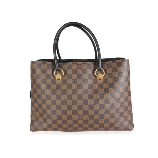 Louis Vuitton Louis Vuitton Black Taurillon Leather & Damier Ebene Canvas LV Riverside Tote