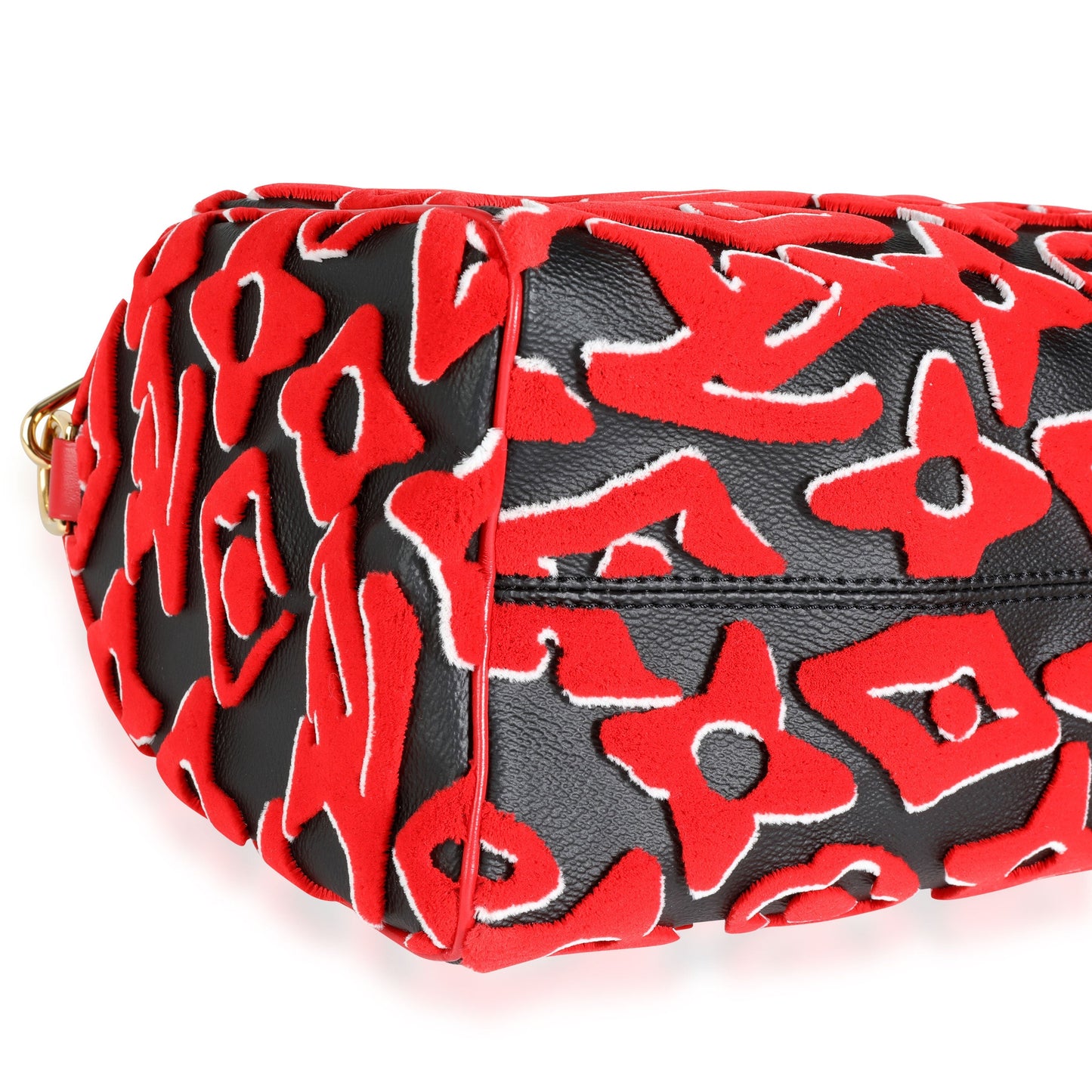 Louis Vuitton Louis Vuitton x Urs Fischer Limited Black & Red Tufted Monogram Canvas Speedy 25