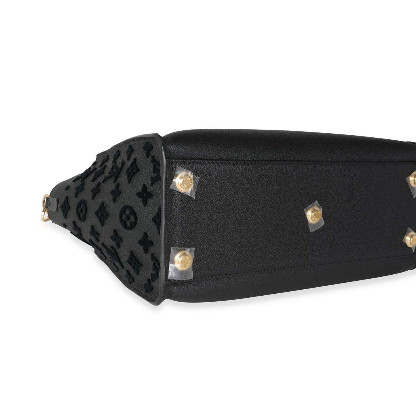 Louis Vuitton Louis Vuitton Black Leather and Tufted Monogram On My Side MM