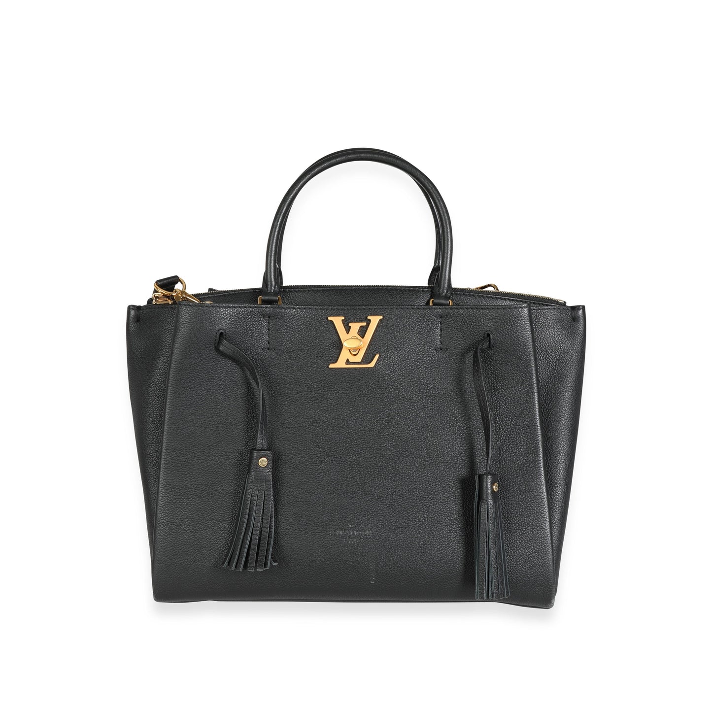 Louis Vuitton Louis Vuitton Black Grained Calfskin Lockmeto Tote