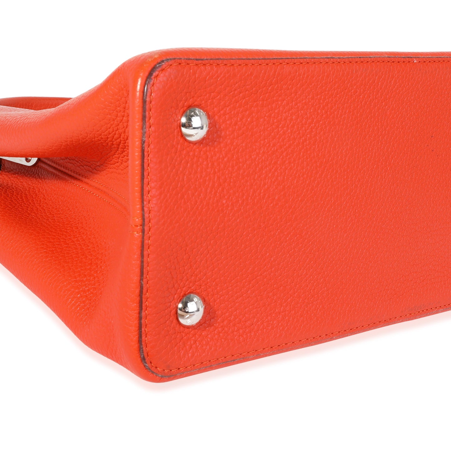 Louis Vuitton Orange Taurillon Leather Capucines MM
