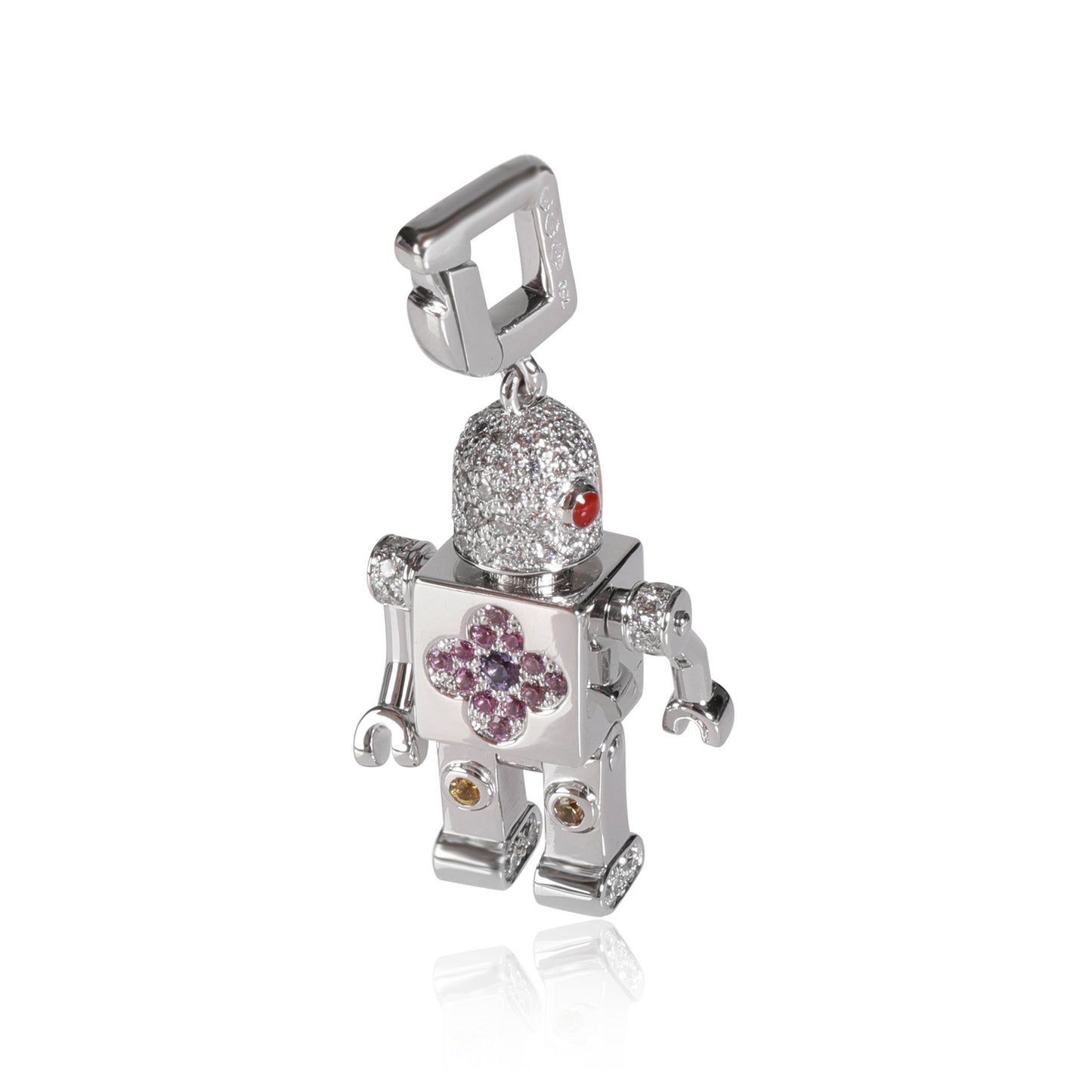 Louis Vuitton Spaceman Sapphire Diamond Charms in 18K White Gold 1.35 CTW