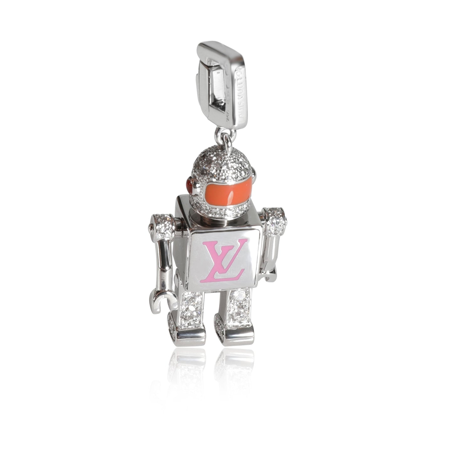 Louis Vuitton Spaceman Sapphire Diamond Charms in 18K White Gold 1.35 CTW