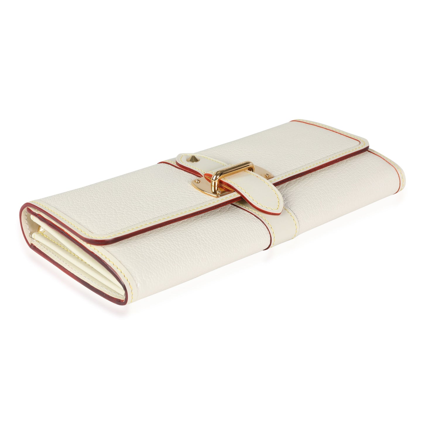 Louis Vuitton Louis Vuitton White Suhali Leather Le Favori Wallet