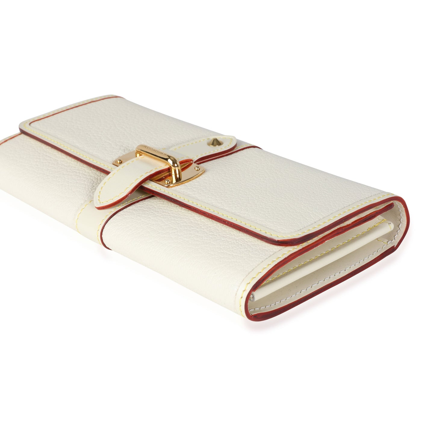 Louis Vuitton Louis Vuitton White Suhali Leather Le Favori Wallet