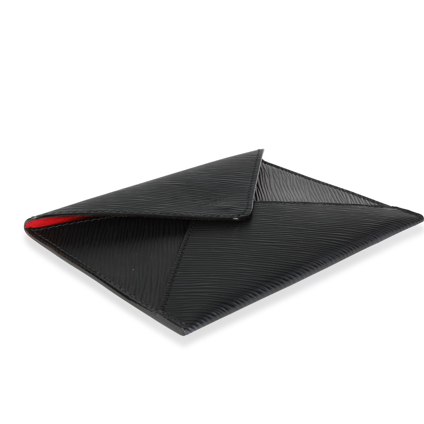 Louis Vuitton Louis Vuitton Black Epi Leather Invitation Envelope Clutch