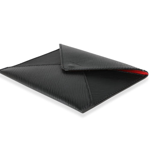 Louis Vuitton Louis Vuitton Black Epi Leather Invitation Envelope Clutch