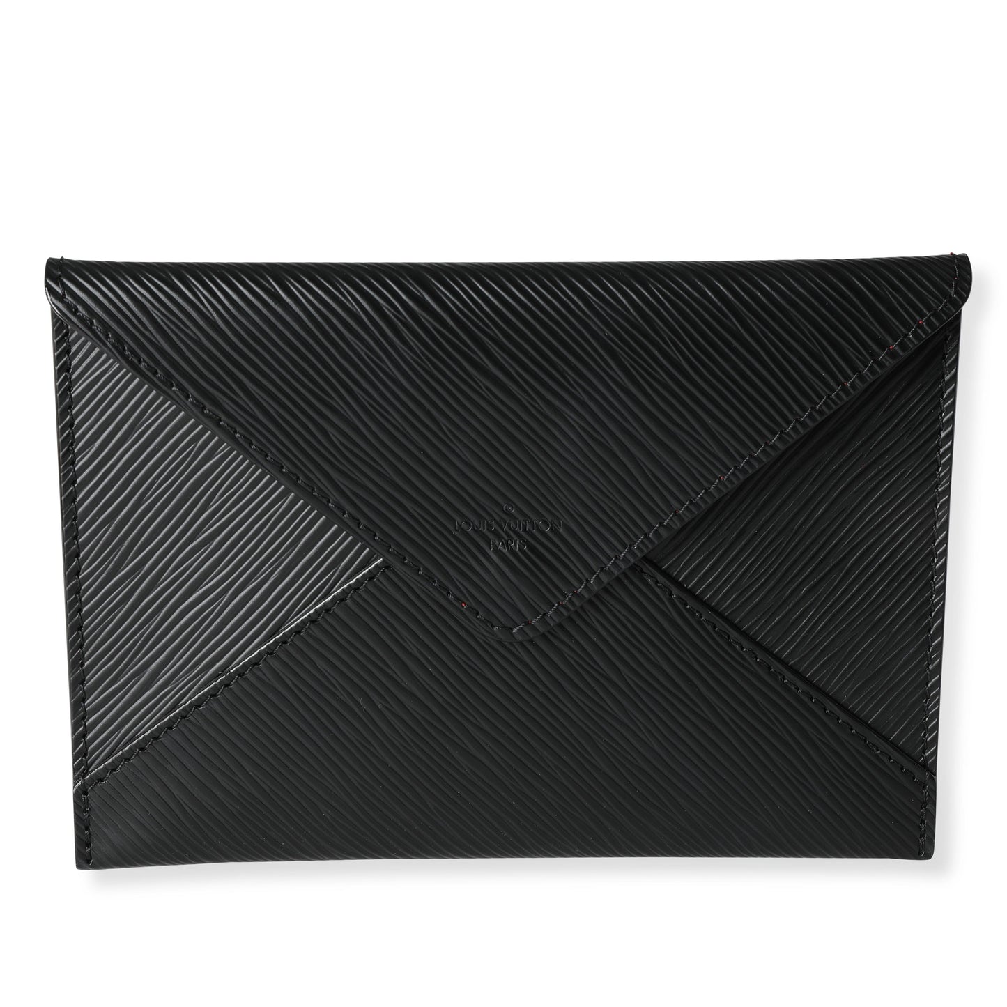 Louis Vuitton Louis Vuitton Black Epi Leather Invitation Envelope Clutch
