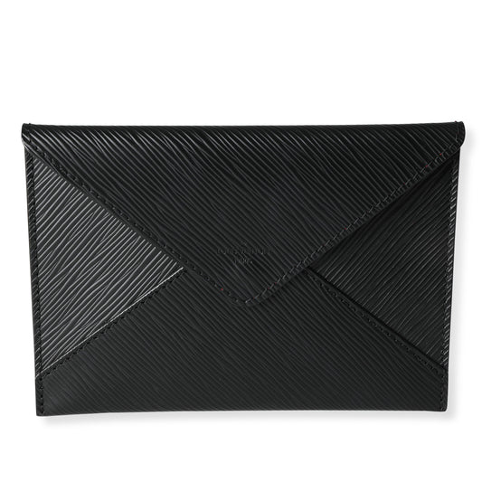 Louis Vuitton Louis Vuitton Black Epi Leather Invitation Envelope Clutch
