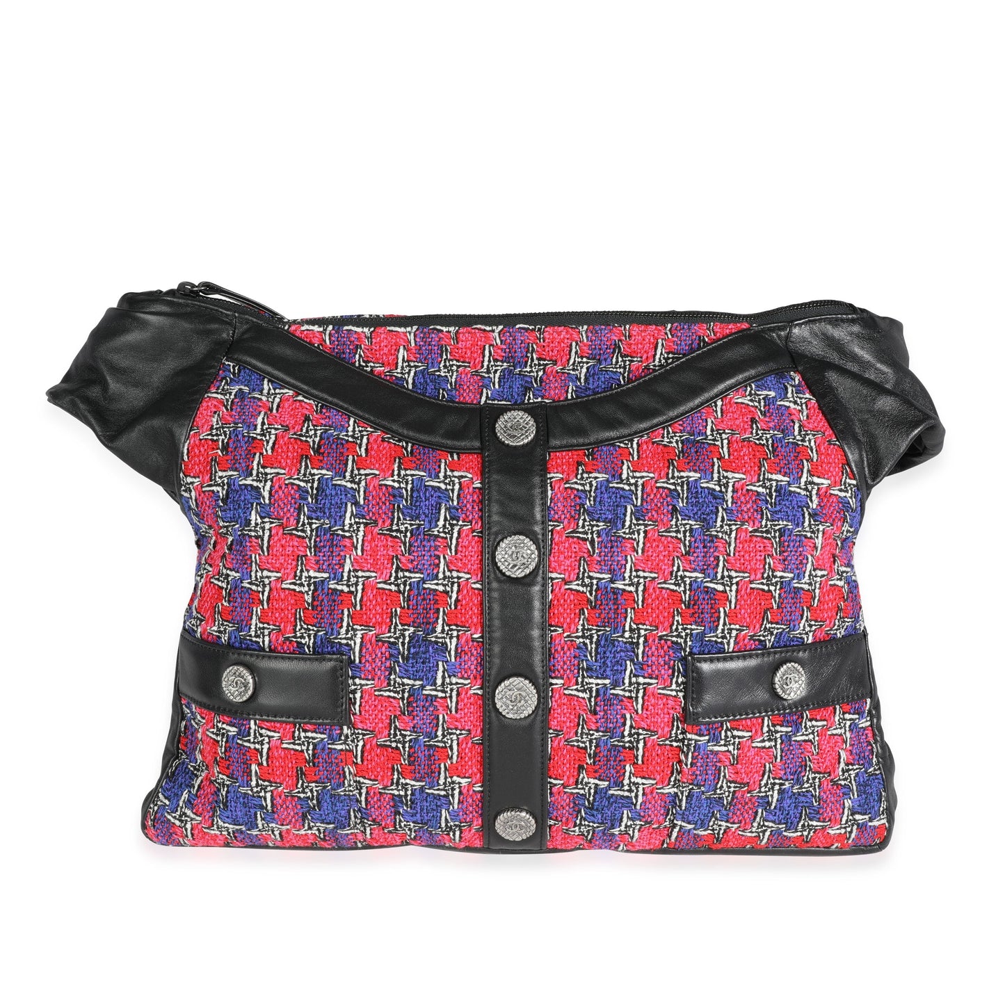 Chanel Black Lambskin & Multicolor Tweed Girl Bag