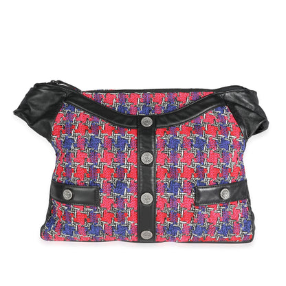 Chanel Black Lambskin & Multicolor Tweed Girl Bag