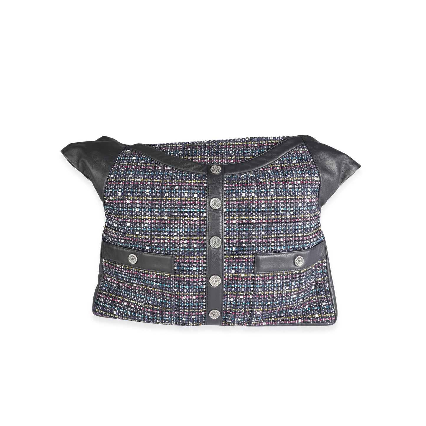 Chanel Navy Lambskin & Multicolor Tweed Girl Bag
