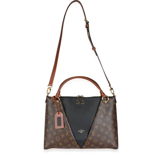 Louis Vuitton Louis Vuitton Monogram Canvas & Black Leather V Tote MM