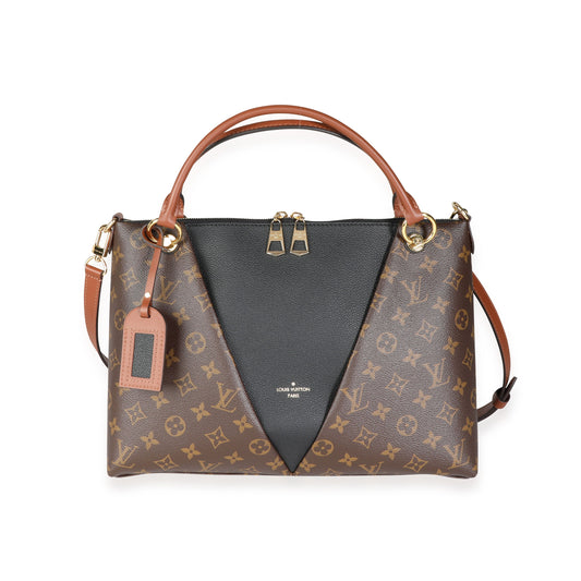 Louis Vuitton Louis Vuitton Monogram Canvas & Black Leather V Tote MM
