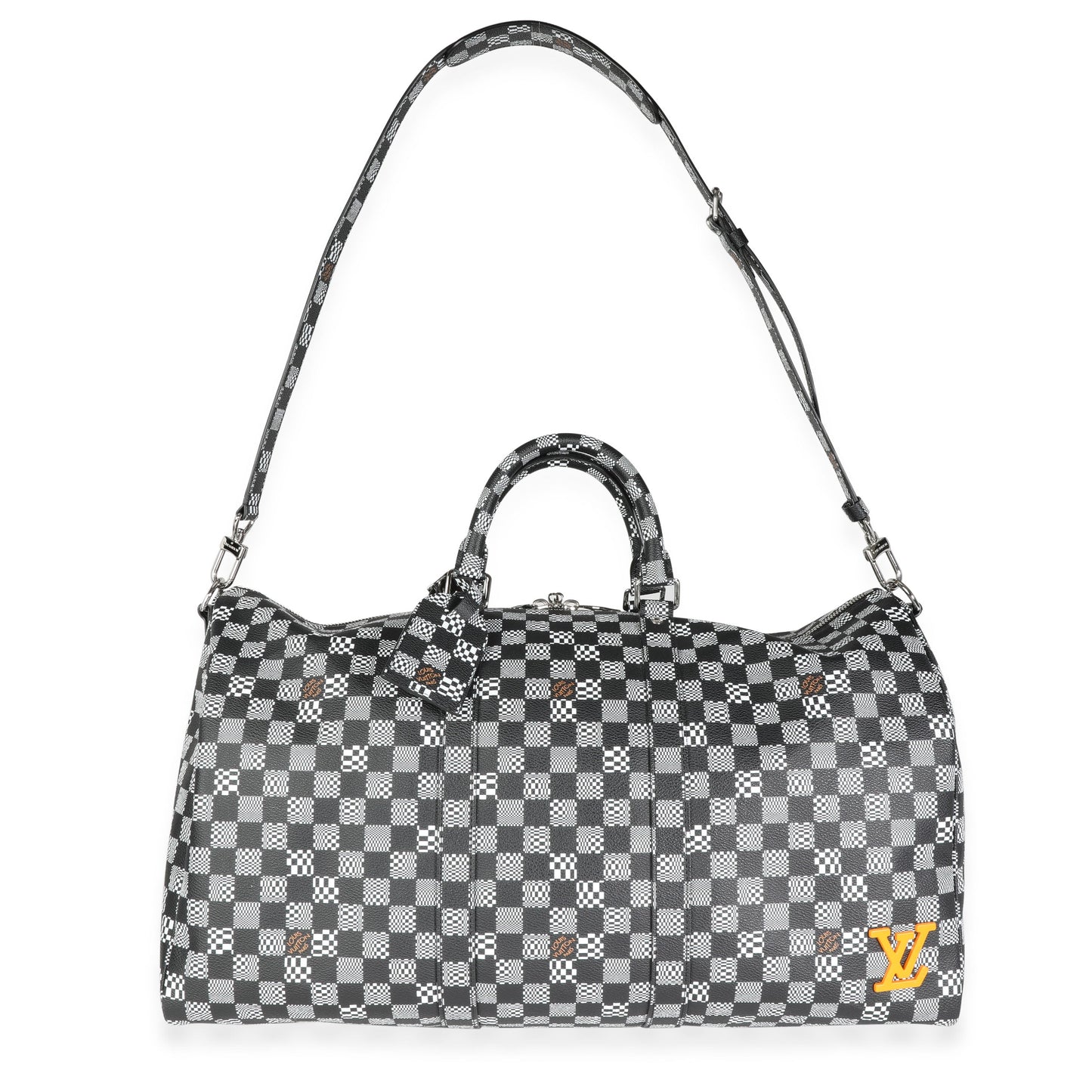 Louis Vuitton Louis Vuitton Black & White Distorted Damier Keepall Bandoulière 50