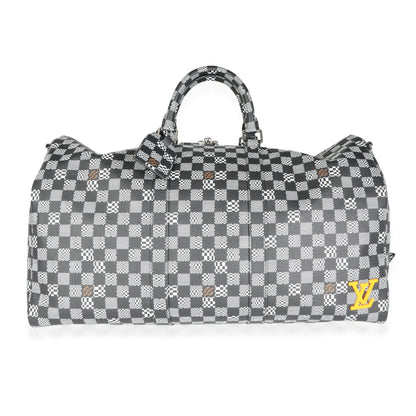 Louis Vuitton Louis Vuitton Black & White Distorted Damier Keepall Bandoulière 50