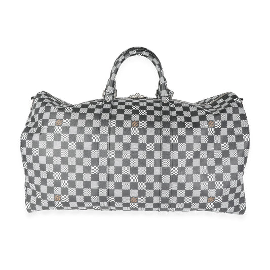 Louis Vuitton Louis Vuitton Black & White Distorted Damier Keepall Bandoulière 50