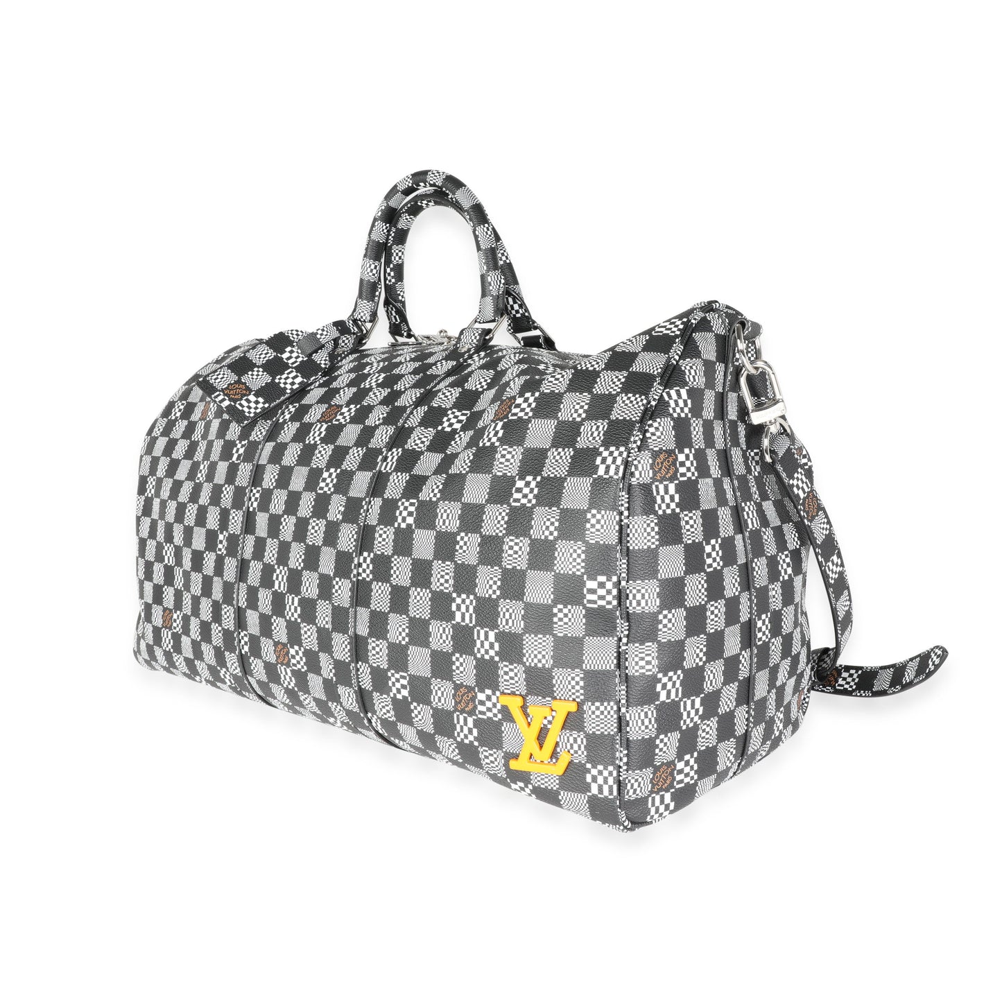 Louis Vuitton Louis Vuitton Black & White Distorted Damier Keepall Bandoulière 50