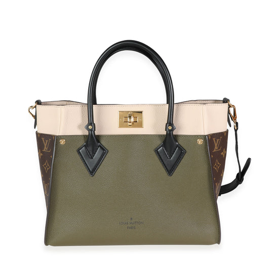 Louis Vuitton Louis Vuitton Laurier Green, Toffee Latte Beige & Monogram Canvas On My Side MM