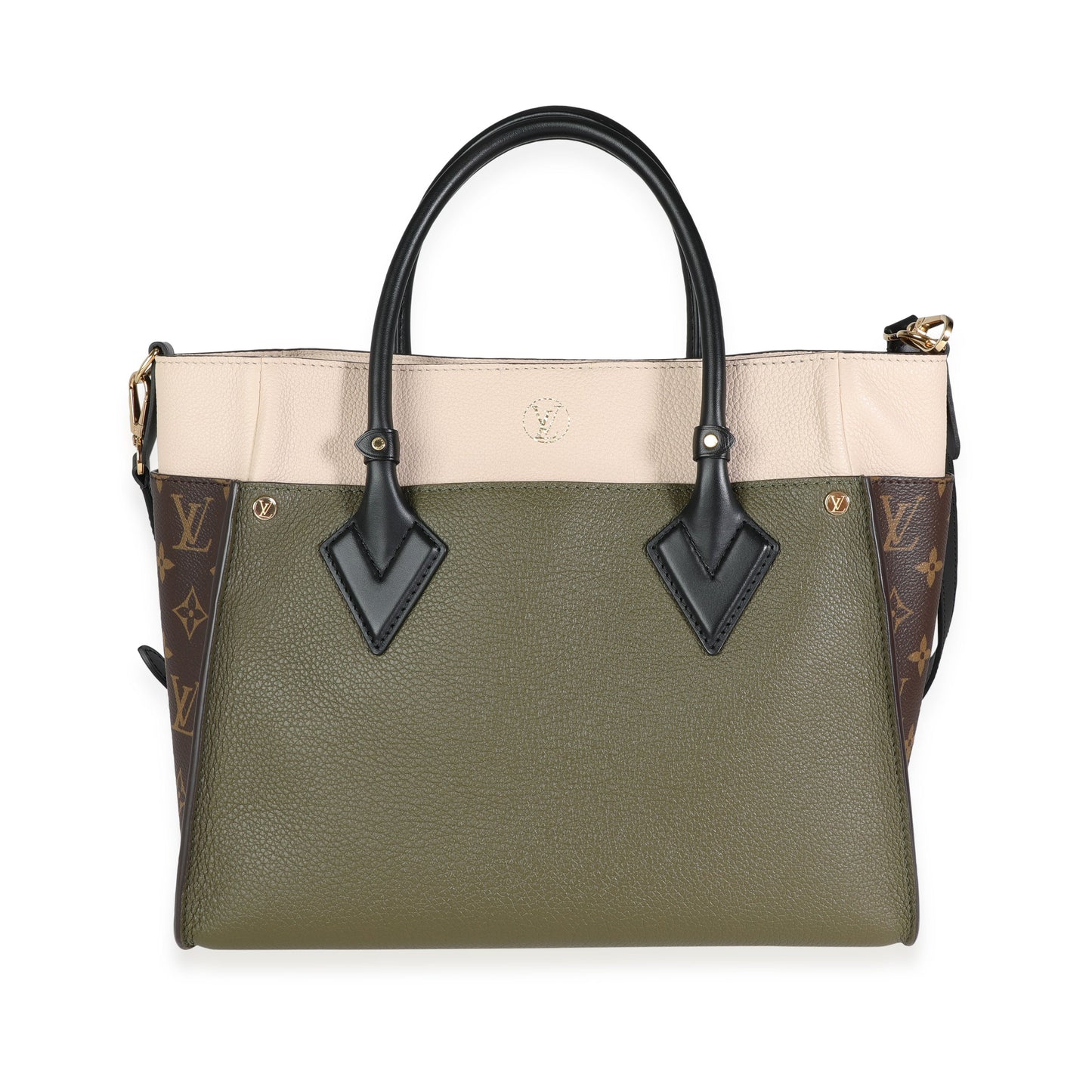 Louis Vuitton Louis Vuitton Laurier Green, Toffee Latte Beige & Monogram Canvas On My Side MM