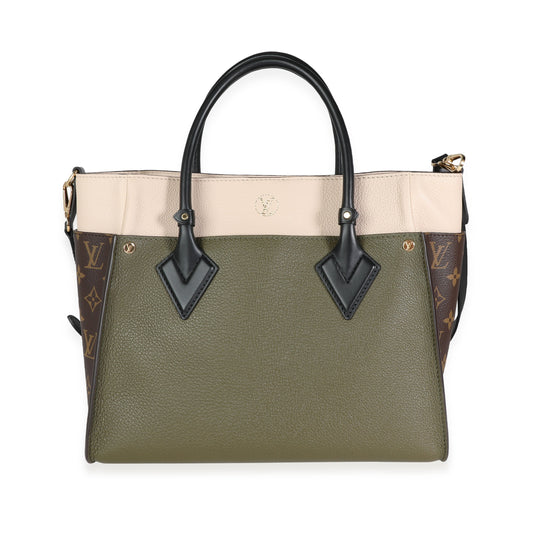Louis Vuitton Louis Vuitton Laurier Green, Toffee Latte Beige & Monogram Canvas On My Side MM