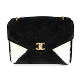 Chanel Black & White Shearling Small Single Flap Bag