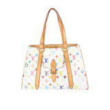 Louis Vuitton Louis Vuitton x Takashi Murakami White Monogram Multicolore Aurelia Tote MM