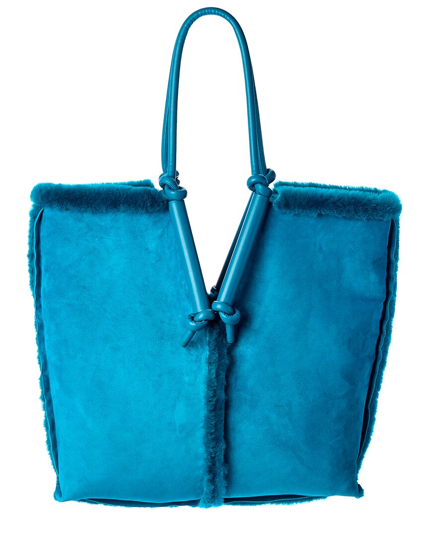 B V  - Bolster Shearling & Leather Tote