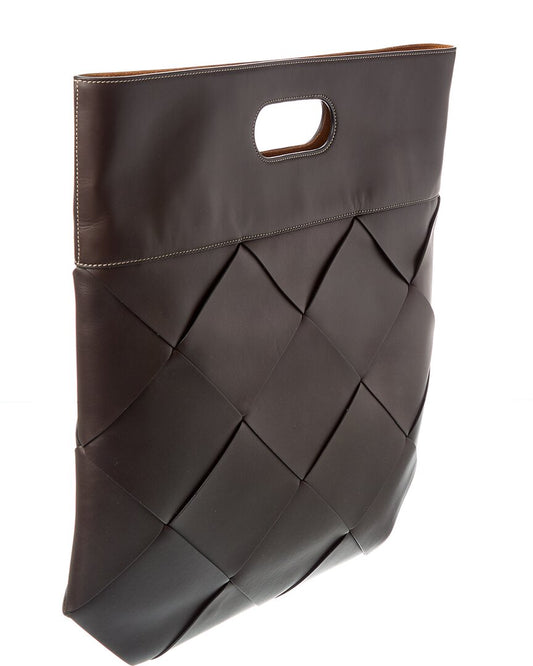 B V  - Maxi Intrecciato Leather Tote