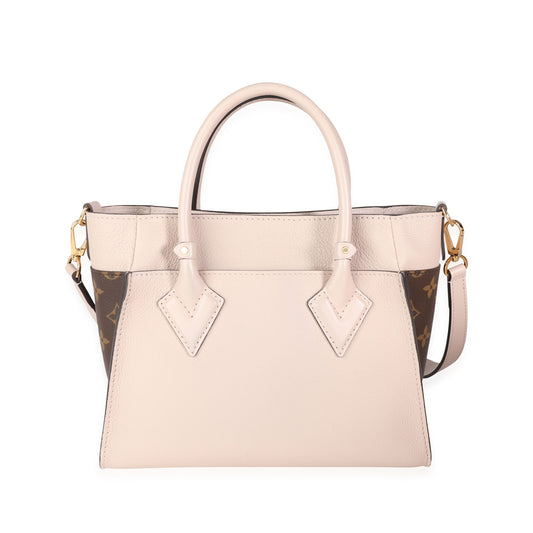 Louis Vuitton Louis Vuitton Greige Calfskin & Monogram Canvas On My Side Tote PM