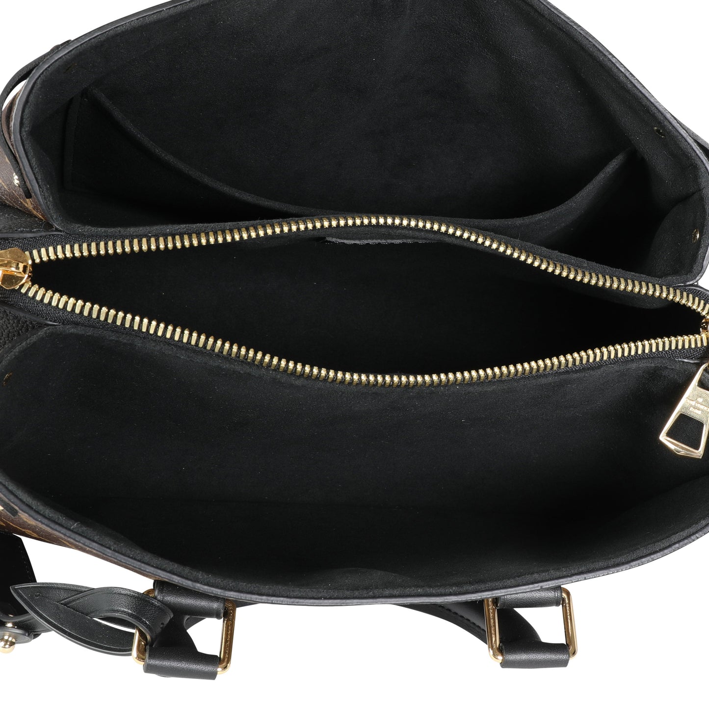 Louis Vuitton Louis Vuitton Black Leather & Monogram Canvas Soufflot BB