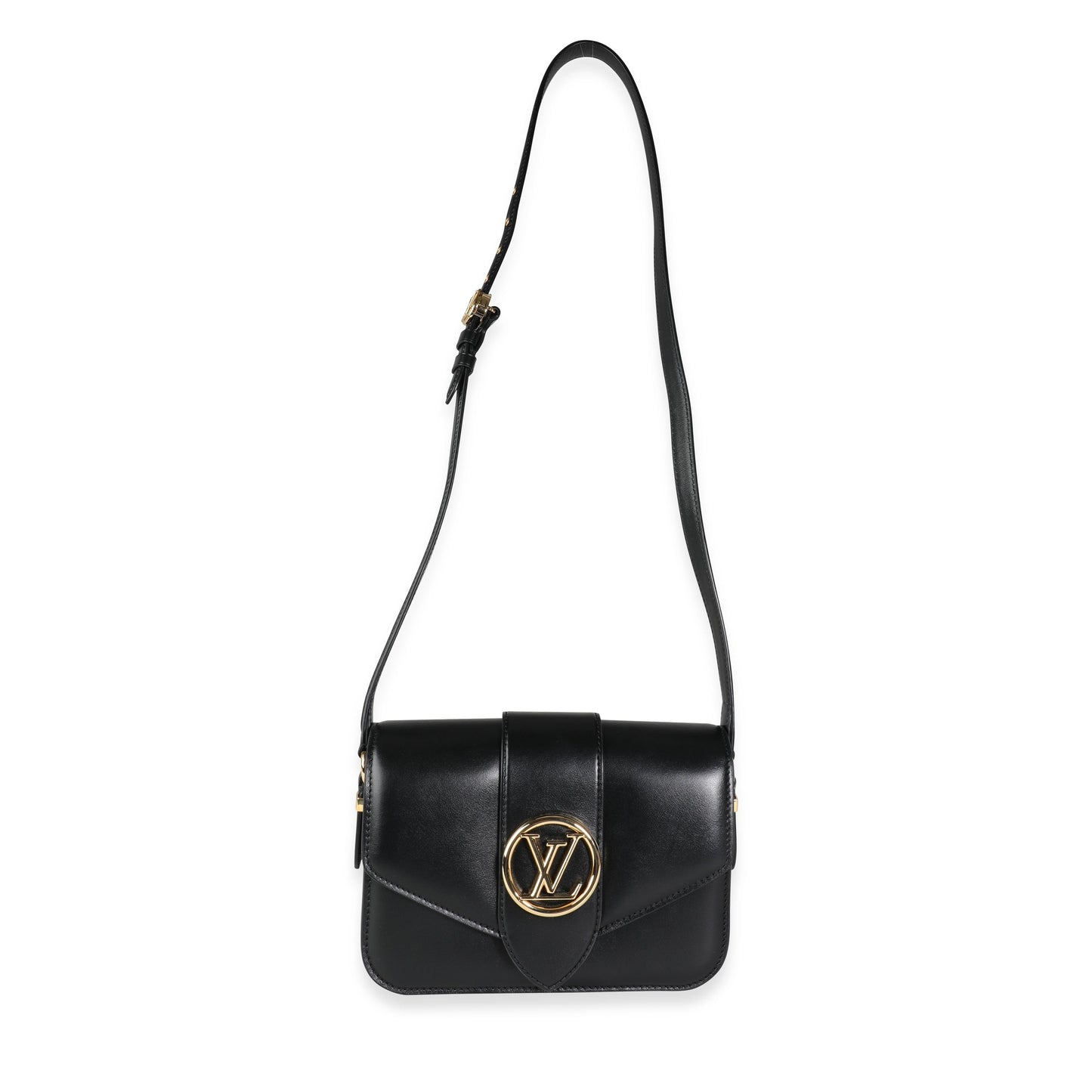 Louis Vuitton Louis Vuitton Black Smooth Calfskin LV Pont 9