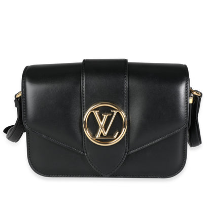 Louis Vuitton Louis Vuitton Black Smooth Calfskin LV Pont 9