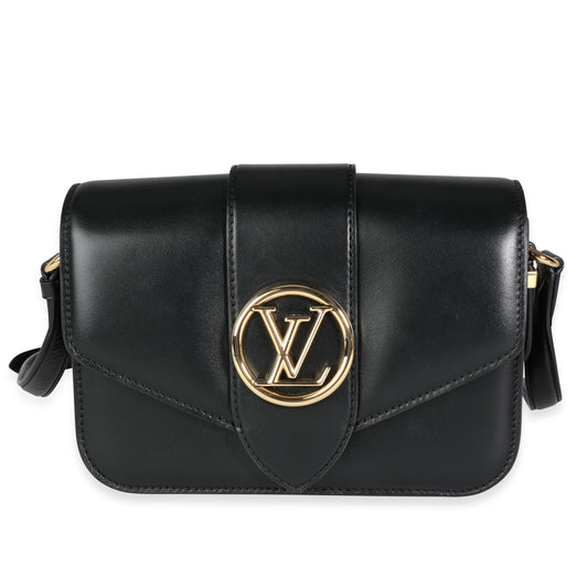 Louis Vuitton Louis Vuitton Black Smooth Calfskin LV Pont 9