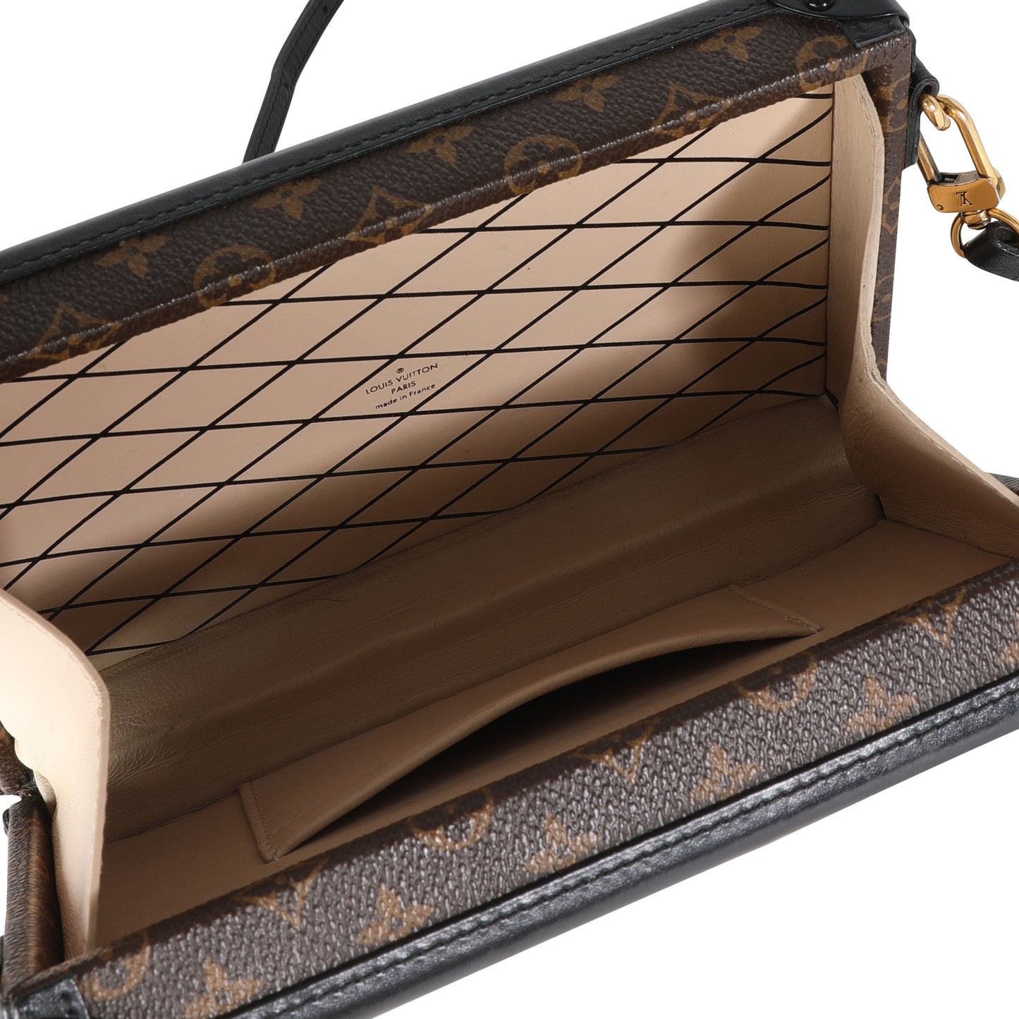Louis Vuitton Louis Vuitton Monogram Canvas & Black Calfskin Petite Malle