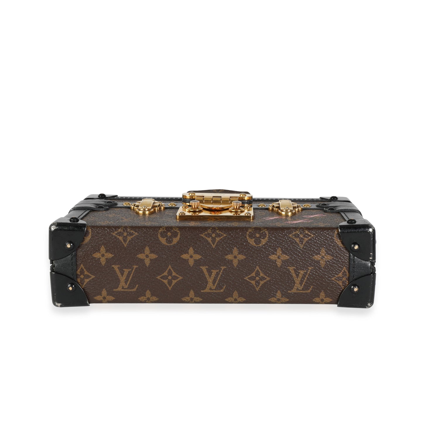 Louis Vuitton Louis Vuitton Monogram Canvas & Black Calfskin Petite Malle