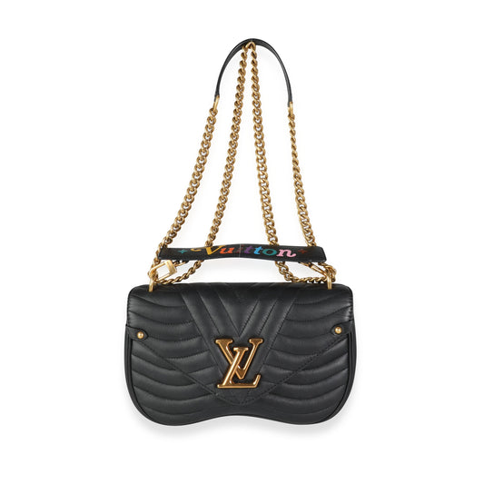 Louis Vuitton Louis Vuitton Black Leather New Wave Chain Bag MM