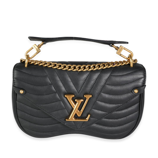 Louis Vuitton Louis Vuitton Black Leather New Wave Chain Bag MM