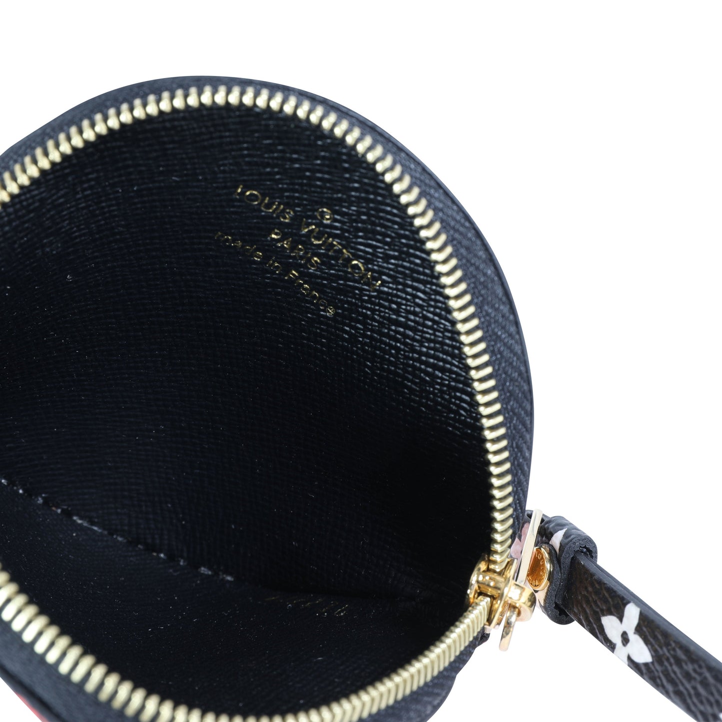 Louis Vuitton Cream & Red Monogram Giant Crafty Round Coin Purse