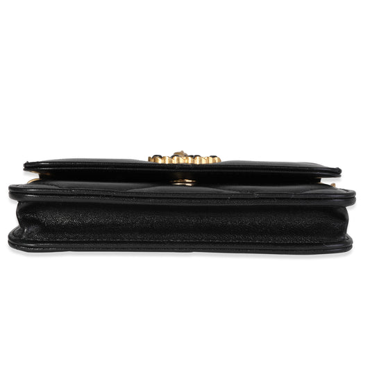 Chanel Black Quilted Lambskin Chanel 19 Mini Coin Purse With Chain