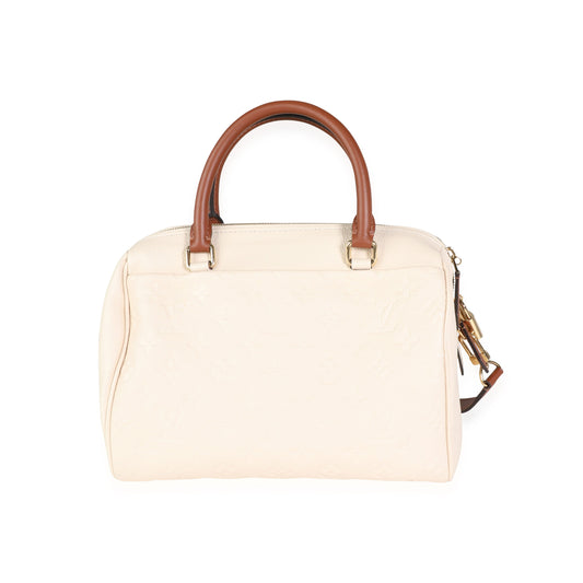 Louis Vuitton Louis Vuitton Cream Empreinte & Caramel Calfskin Speedy Bandoulière 25 NM