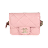 Chanel Pink Quilted Lambskin Elegant Chain Mini Belt Bag