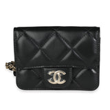 Chanel Black Quilted Lambskin Elegant Chain Mini  Belt Bag