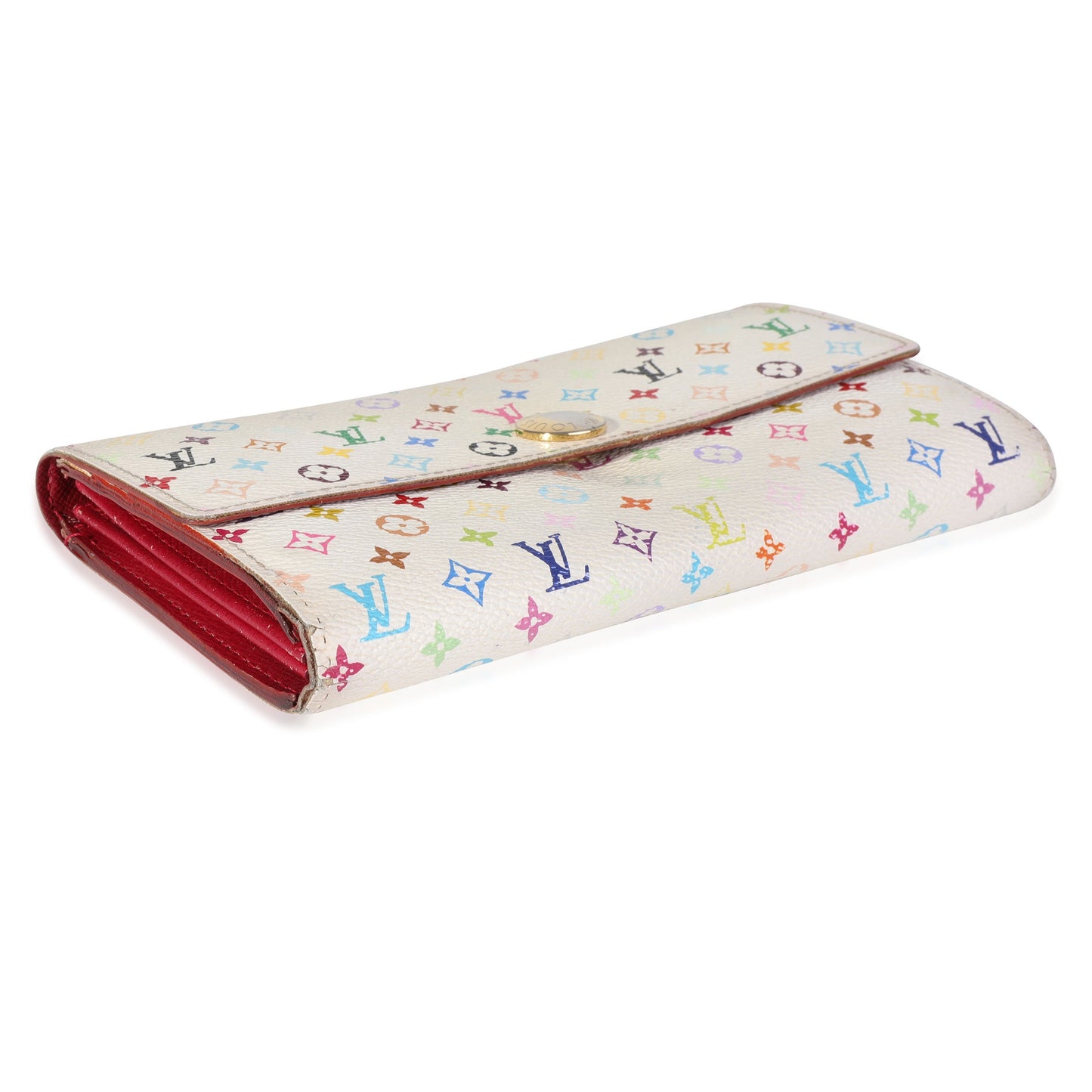 Louis Vuitton Louis Vuitton x Takashi Murakami White Monogram Multicolore Canvas Sarah Wallet