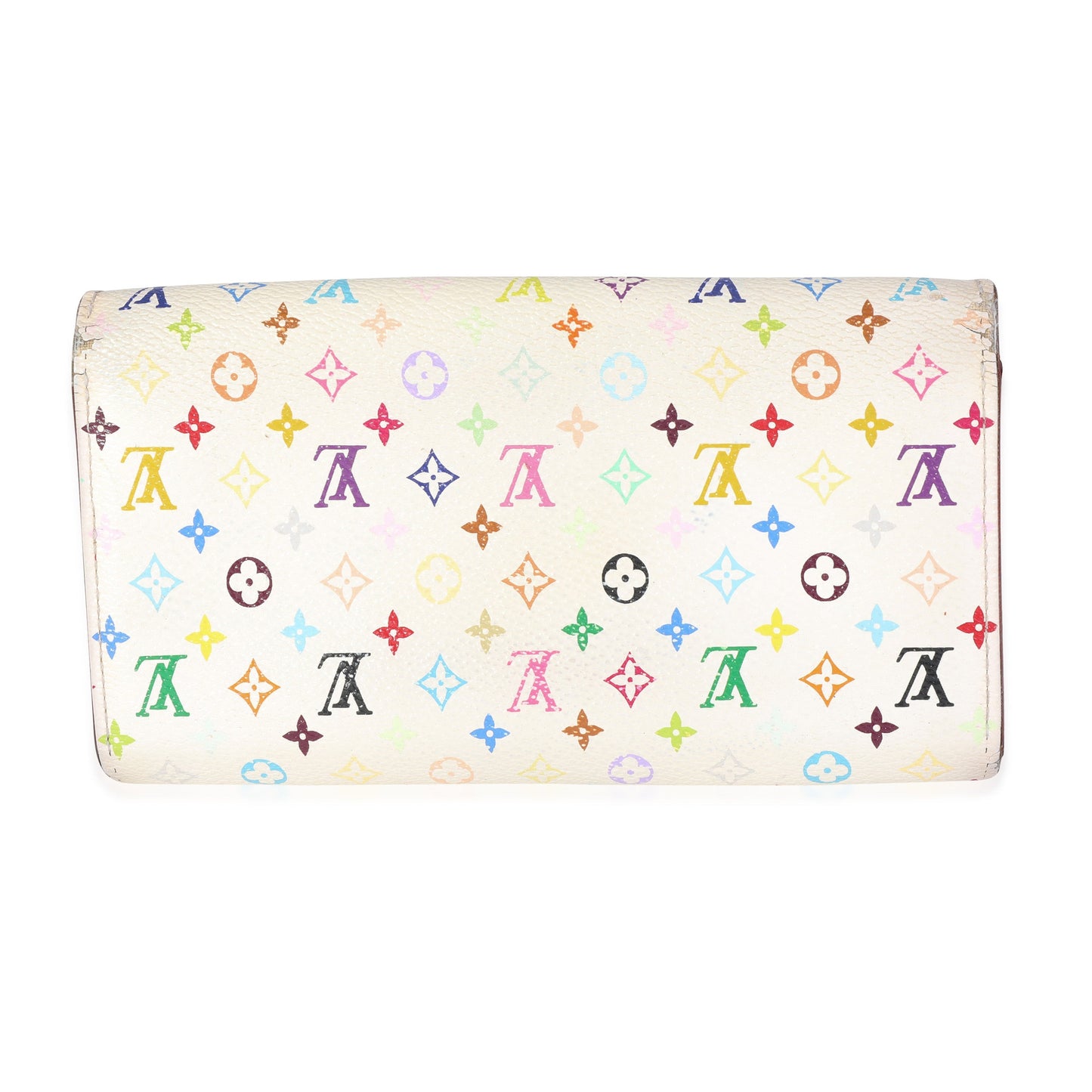 Louis Vuitton Louis Vuitton x Takashi Murakami White Monogram Multicolore Canvas Sarah Wallet