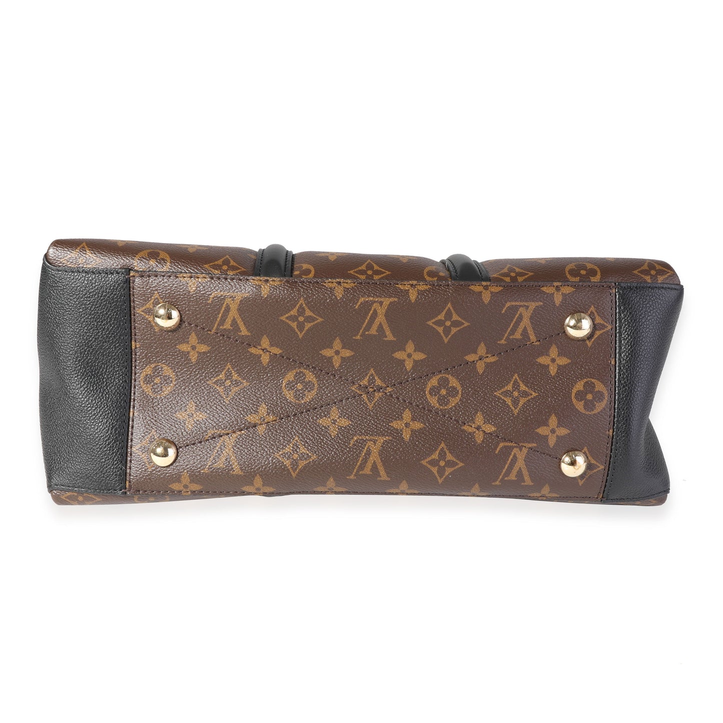 Louis Vuitton Louis Vuitton Black Leather & Monogram Canvas Soufflot MM