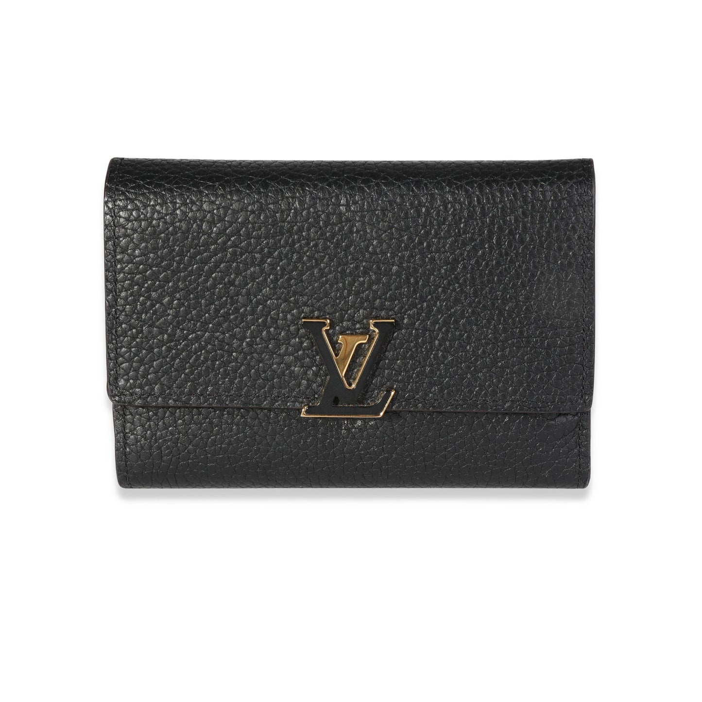 Louis Vuitton Louis Vuitton Black & Pink Taurillon Leather Capucines Compact Wallet
