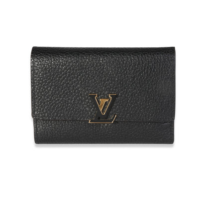 Louis Vuitton Louis Vuitton Black & Pink Taurillon Leather Capucines Compact Wallet