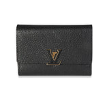 Louis Vuitton Louis Vuitton Black & Pink Taurillon Leather Capucines Compact Wallet