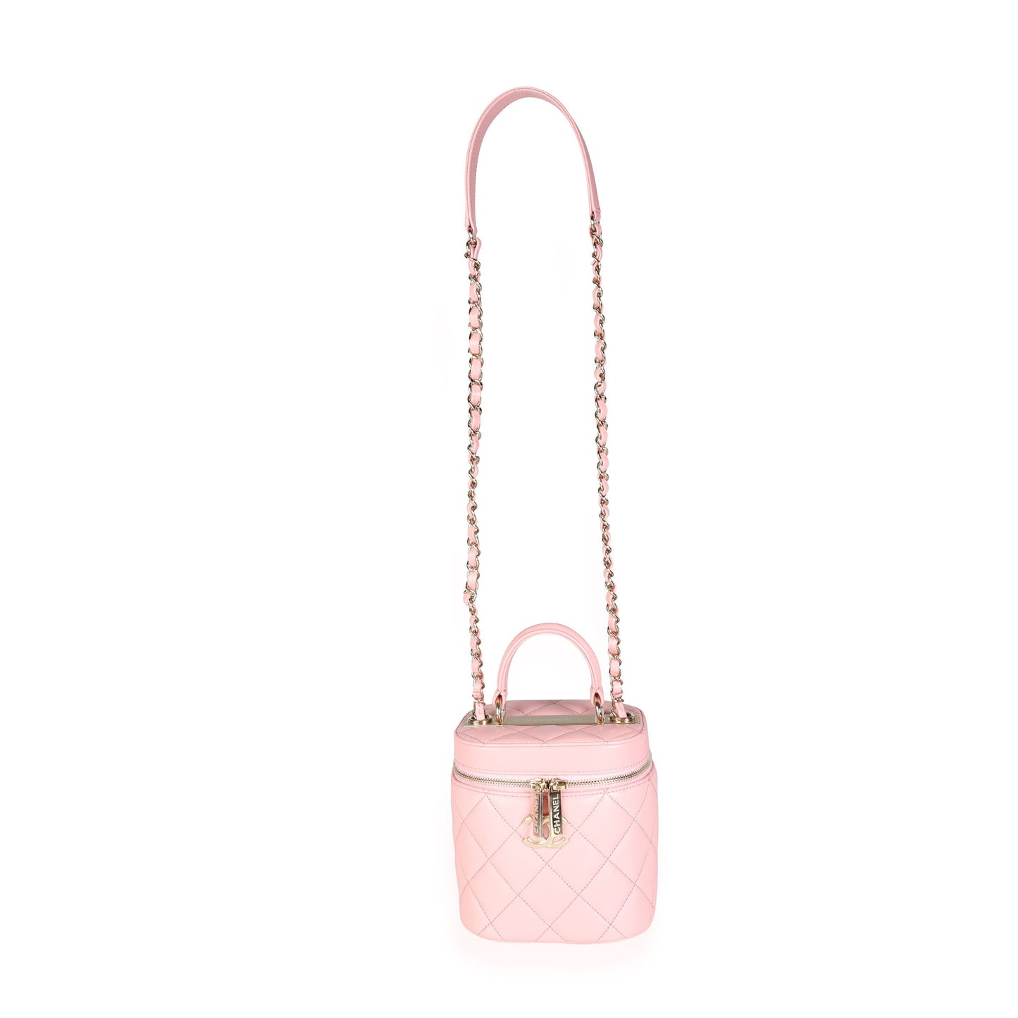 Chanel Light Pink Quilted Lambskin Small Trendy CC Vanity Case